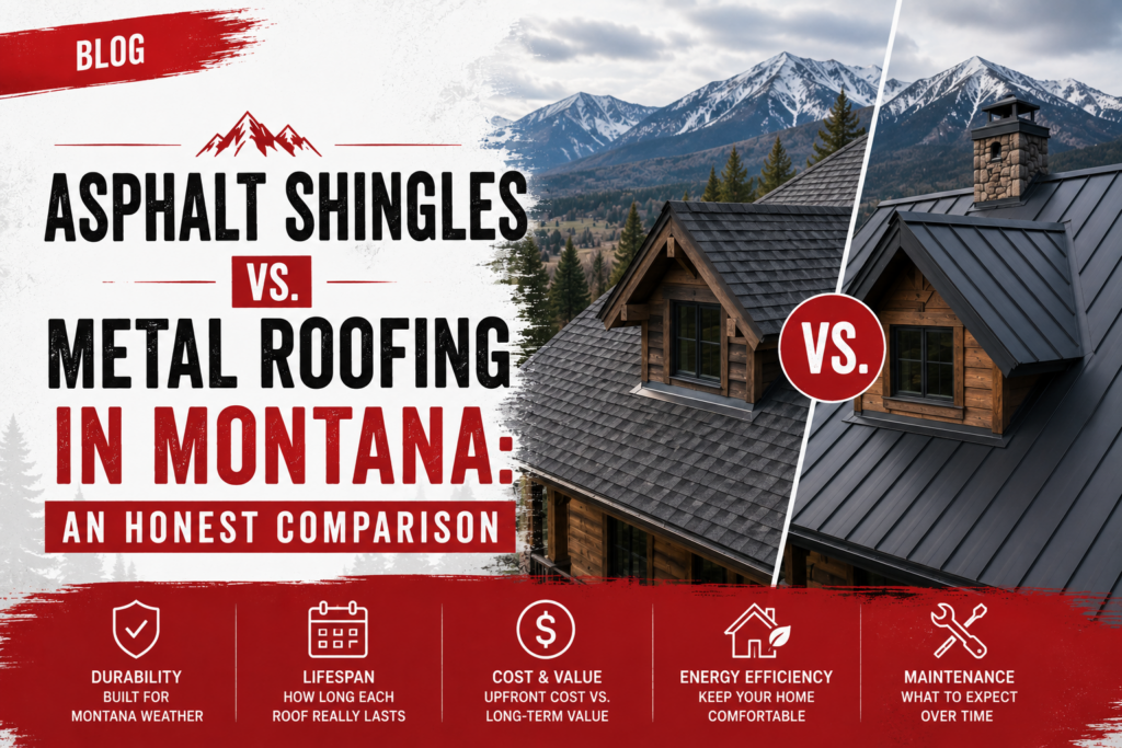 Asphalt Shingles vs. Metal Roofing in Montana- An Honest Comparison