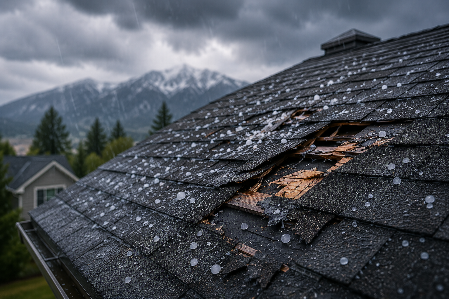 Hail damage roof repair in Montana — AMPCo Construction